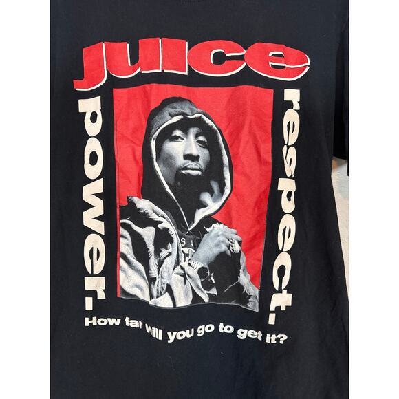 2Pac Tupac Juice Respect Power RARE Graphic Tee Shirt Unisex Mens Medium Hip Hop - Picture 2 of 4